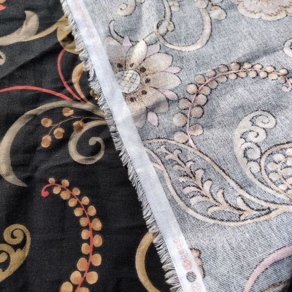 Vtg Mill Creek Fabrics Floral Night Black Remnant Sewing Fabric 2pcs = 3.7yards - Picture 9 of 9